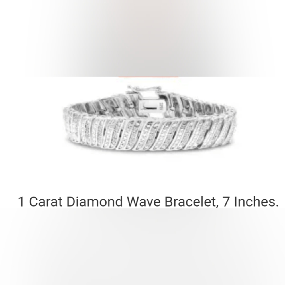 1 carat DIAMOND Wave bracelet 7 inch